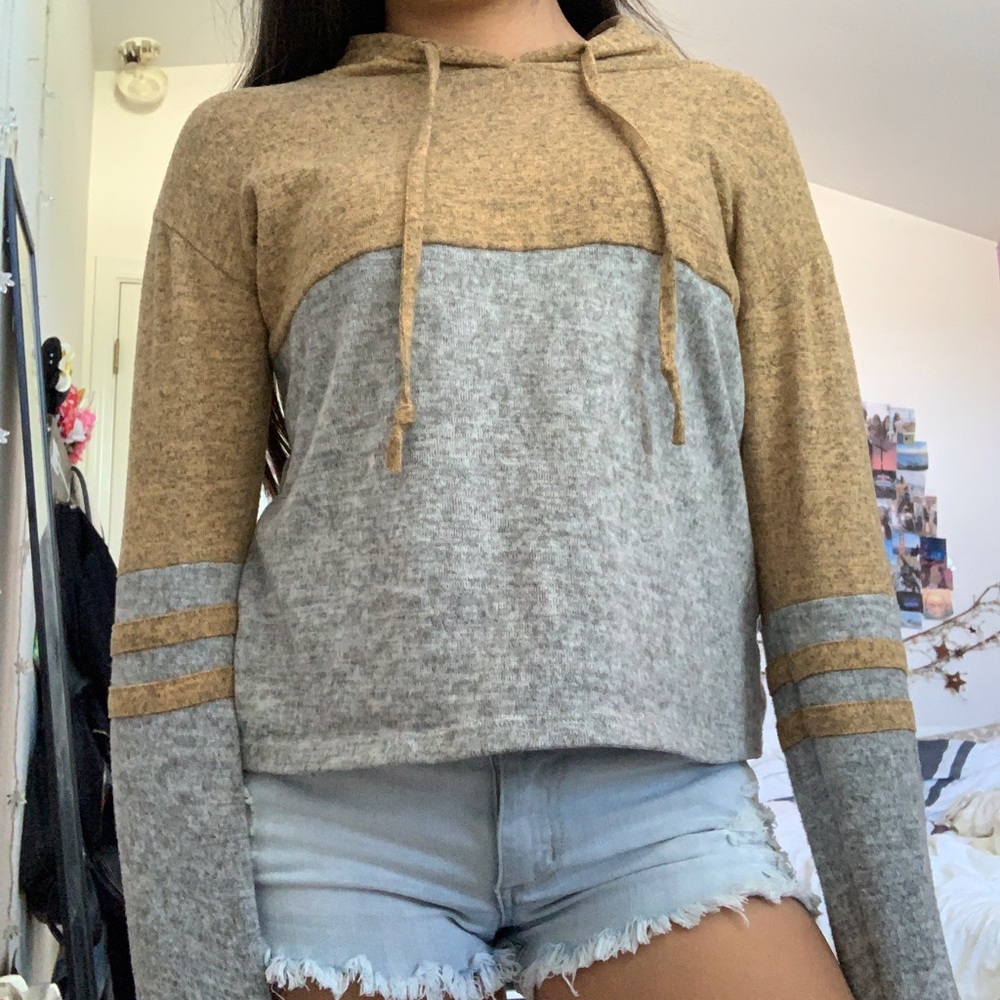 yellow & gray hoodie
